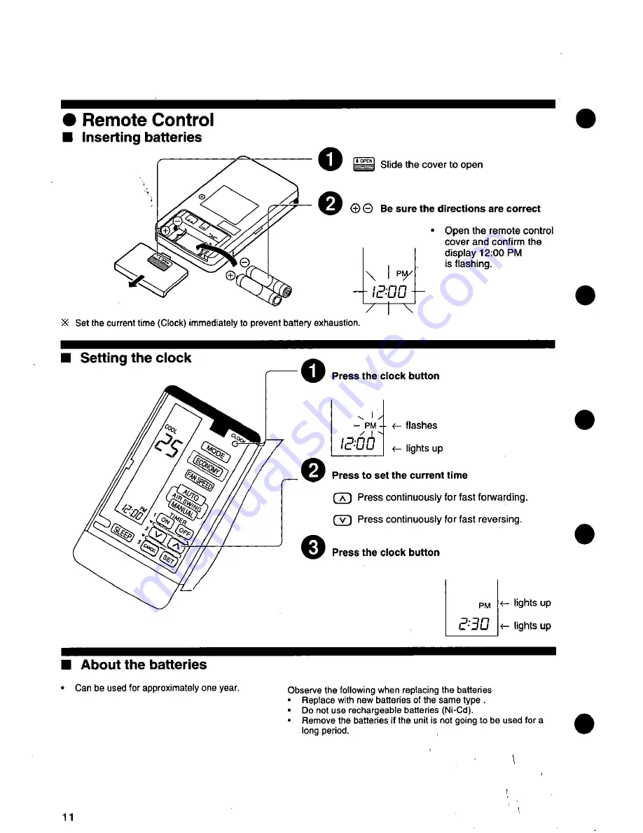 Panasonic CS-C123K Series Operating Instructions Manual Download Page 12