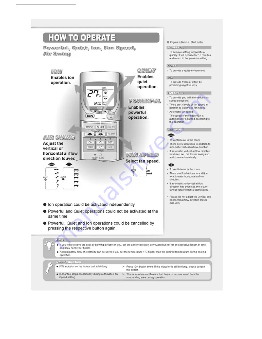 Panasonic CS-C18DKD Скачать руководство пользователя страница 32