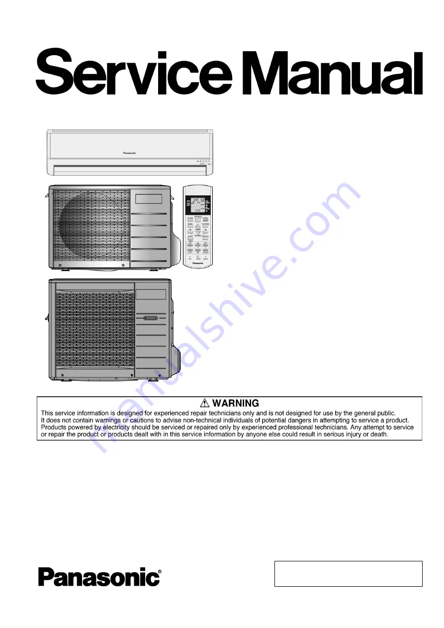 Panasonic CS-C18HKD Скачать руководство пользователя страница 1