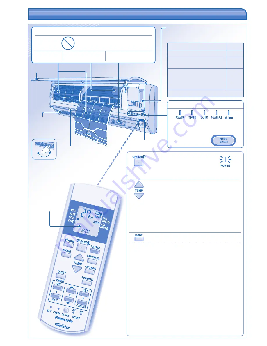 Panasonic CS-CE12HKEW Operating Instructions Manual Download Page 6