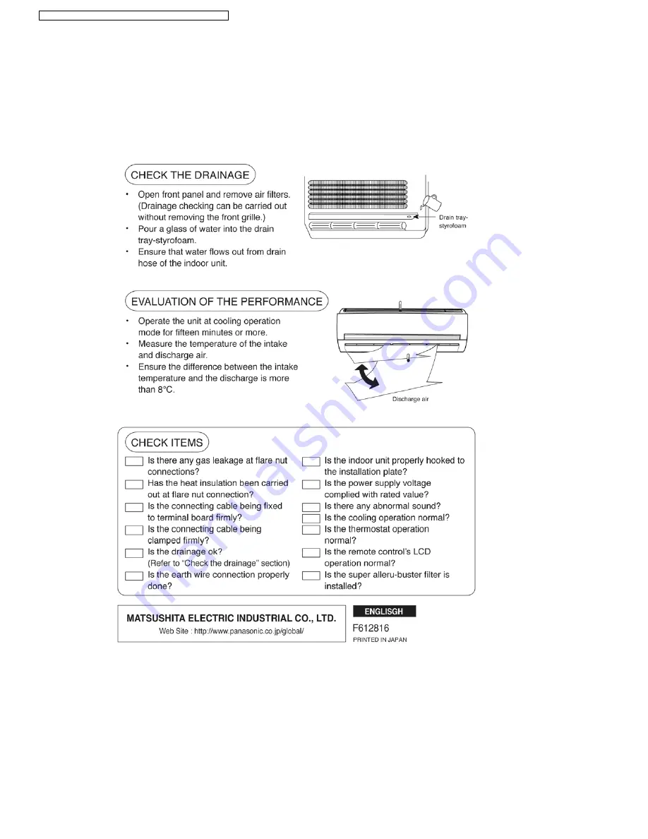 Panasonic CS-E12DKDW Service Manual Download Page 100