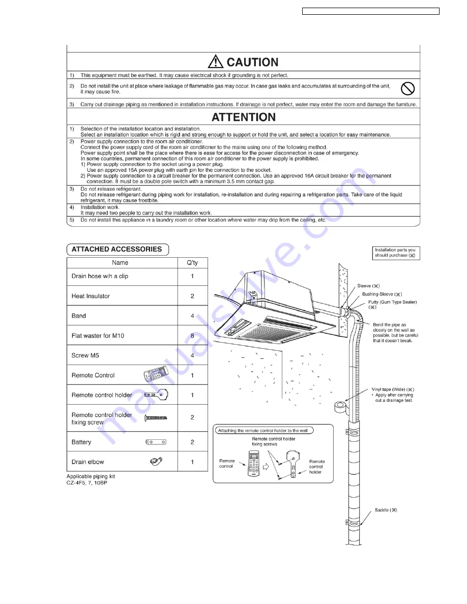 Panasonic CS-E12DKDW Service Manual Download Page 117