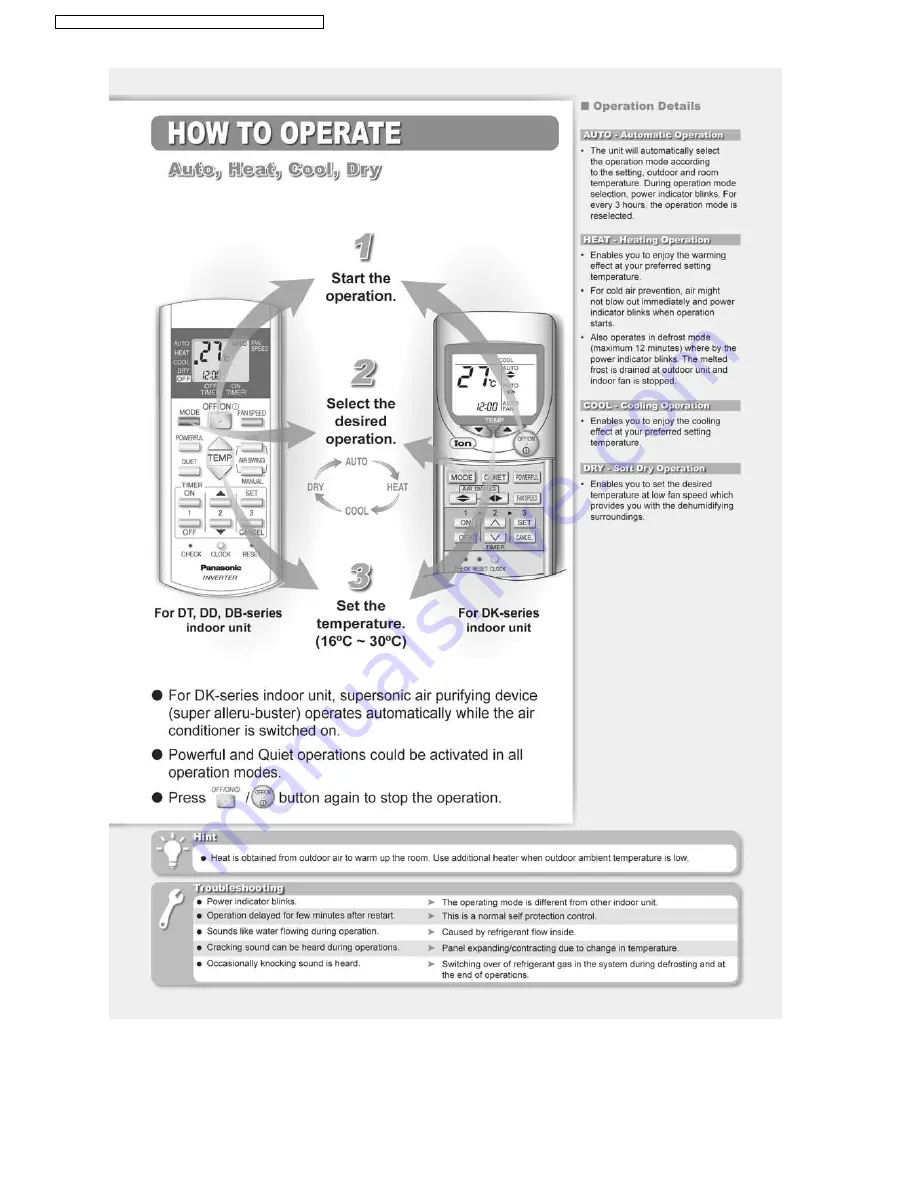 Panasonic CS-E12DKDW Service Manual Download Page 130