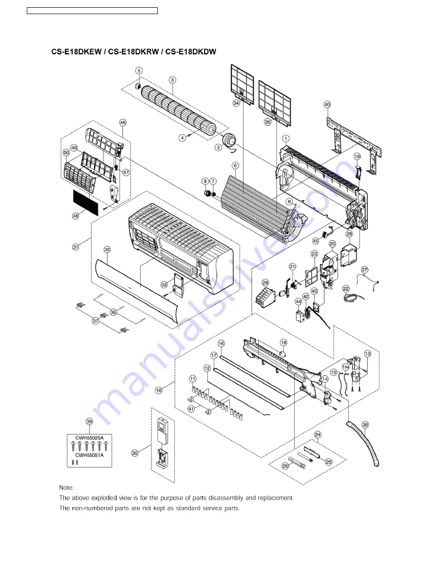 Panasonic CS-E12DKDW Service Manual Download Page 190