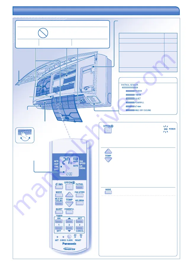 Panasonic CS-E15JKE-3 Operating Instructions Manual Download Page 4