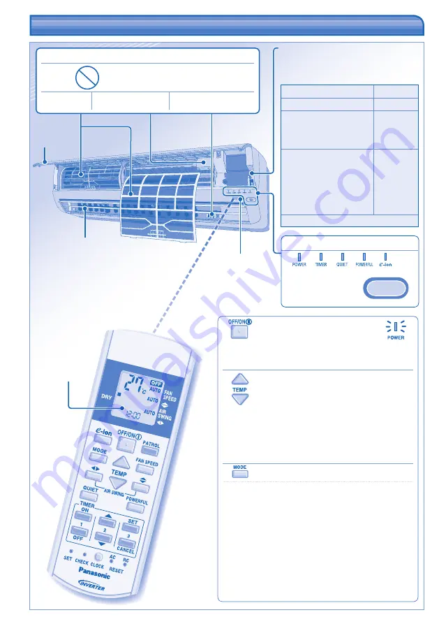 Panasonic CS-E21HKES Operating Instructions Manual Download Page 34