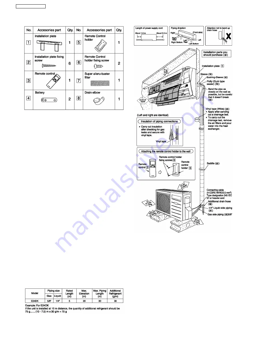 Panasonic CS-E24DKE Service Manual Download Page 60