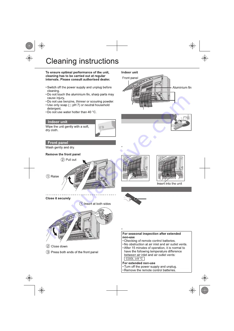 Panasonic CS-KU12VKY Series Operating Instructions Manual Download Page 12