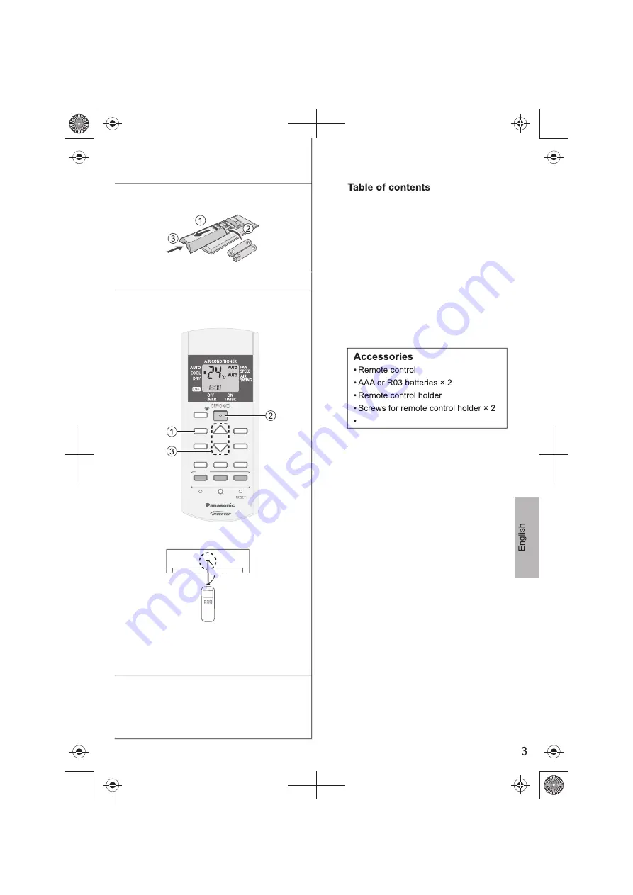 Panasonic CS-KU12WKY Series Operating Instructions Manual Download Page 3