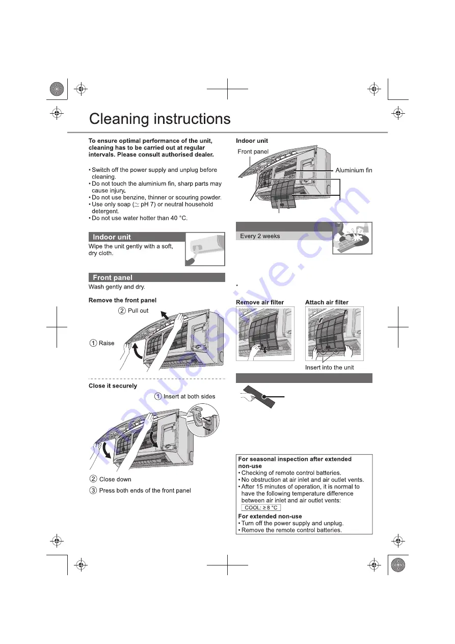 Panasonic CS-KU12WKY Series Operating Instructions Manual Download Page 12