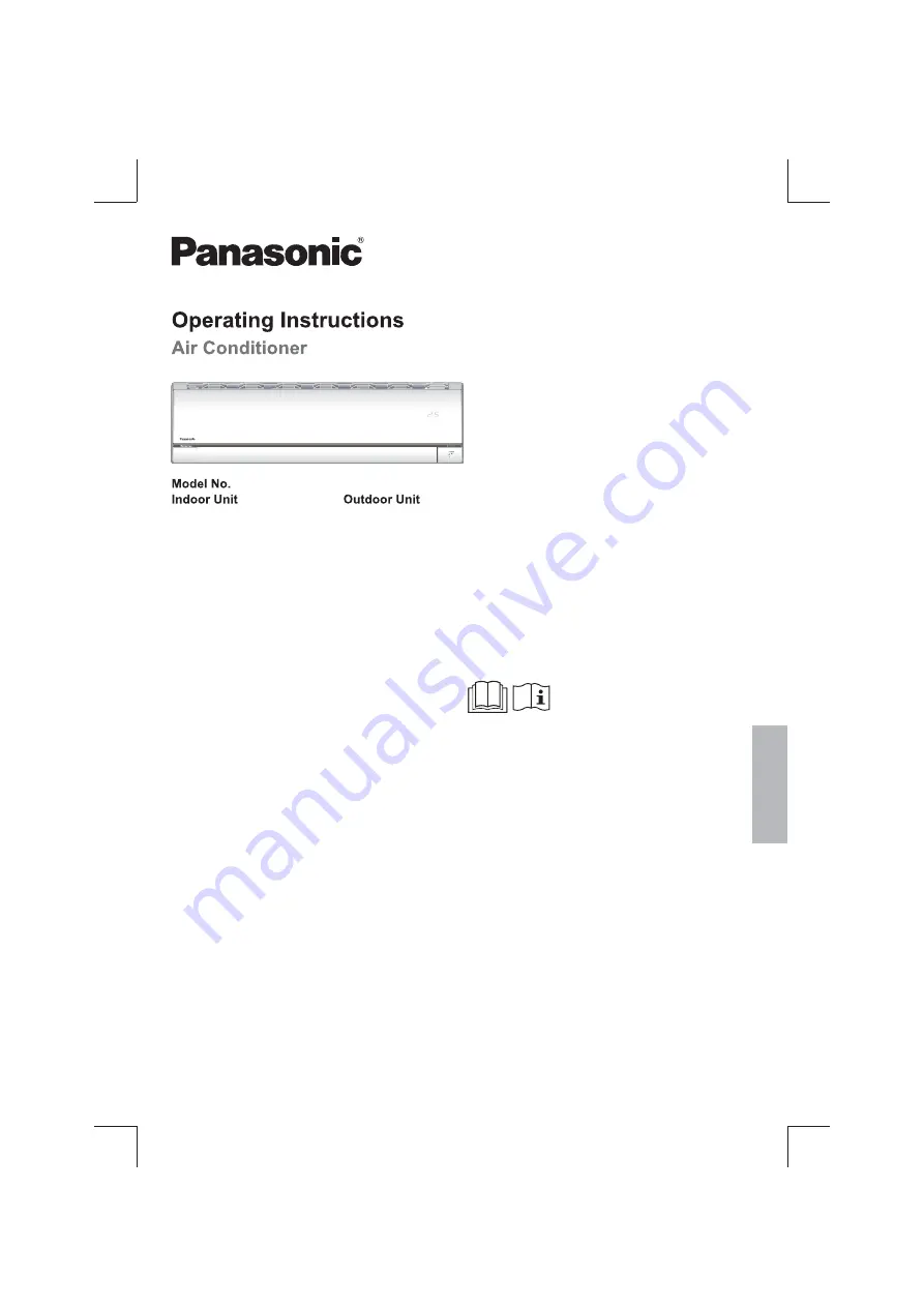 Panasonic CS-NS12UKY Series Operating Instructions Manual Download Page 1