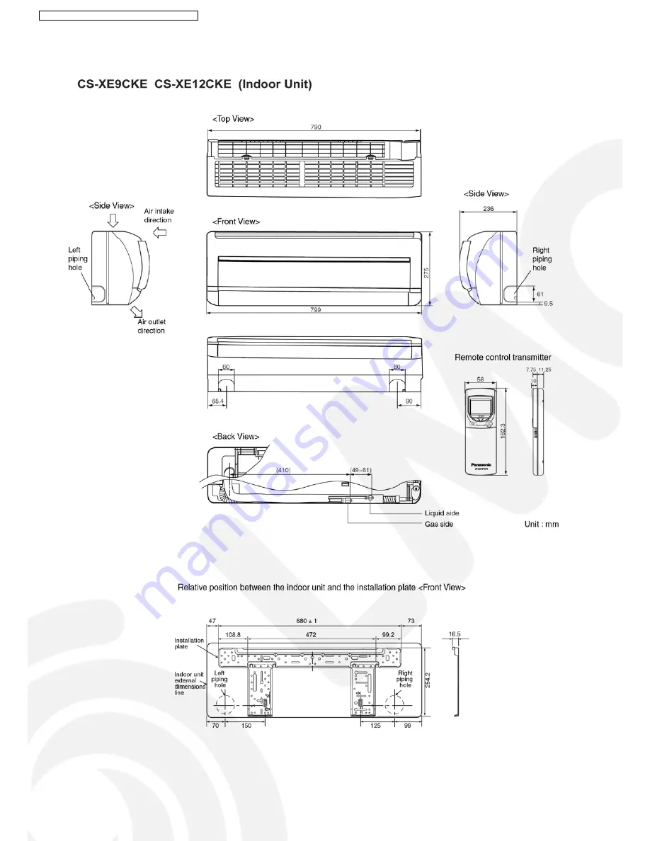 Panasonic CS-XE12CKE Скачать руководство пользователя страница 10