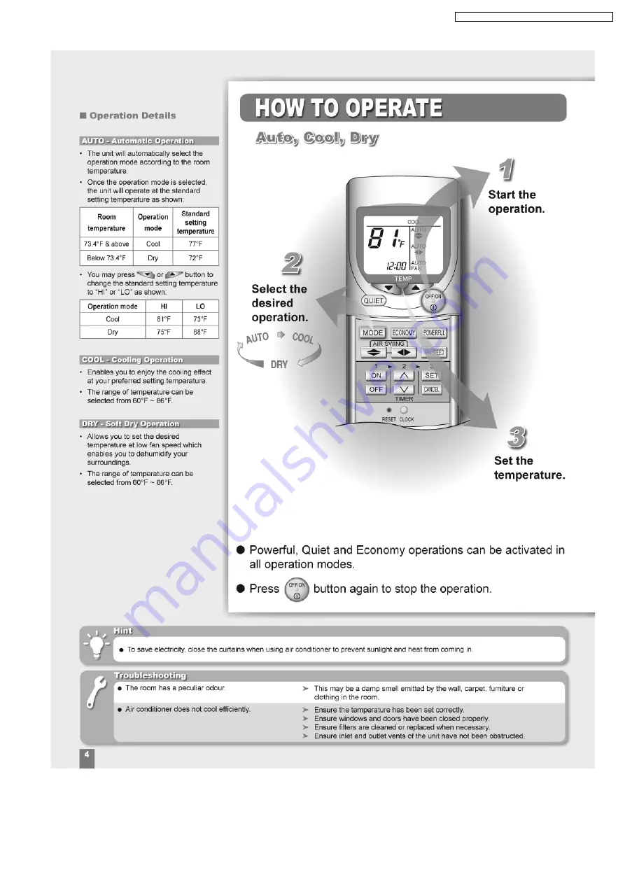 Panasonic CSC18DKU - AIR CONDITIONER - SPLIT Service Manual Download Page 31