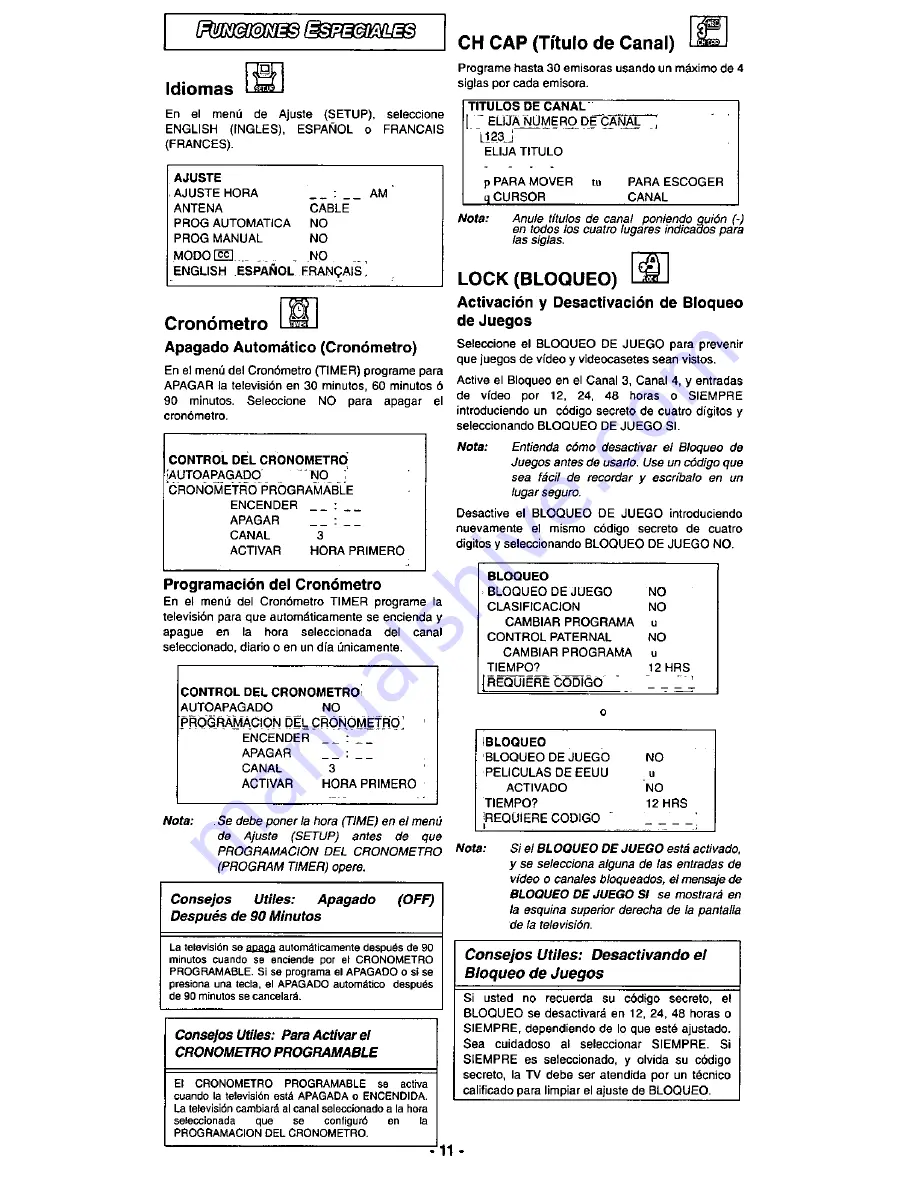 Panasonic CT-13R31 Operating Instructions Manual Download Page 10