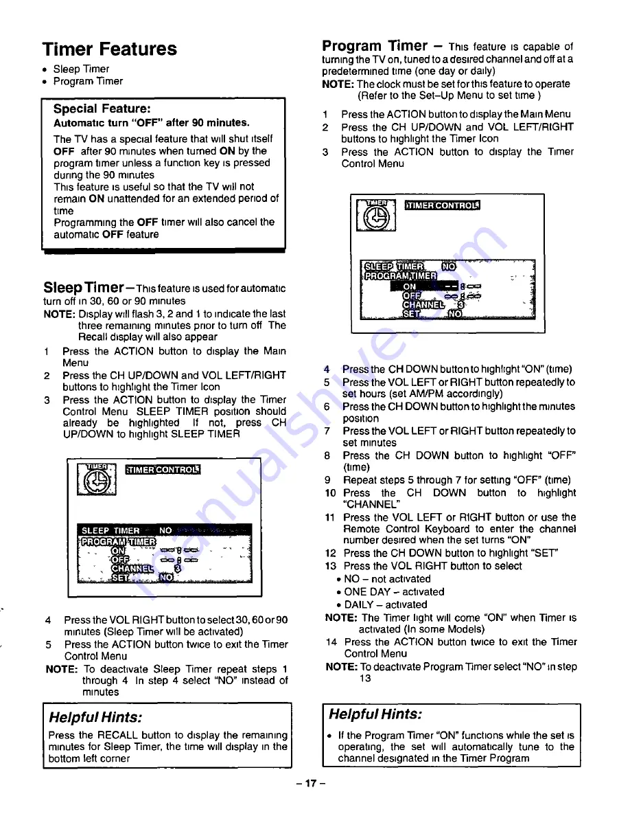 Panasonic CT-20G21 Operating Instructions Manual Download Page 17