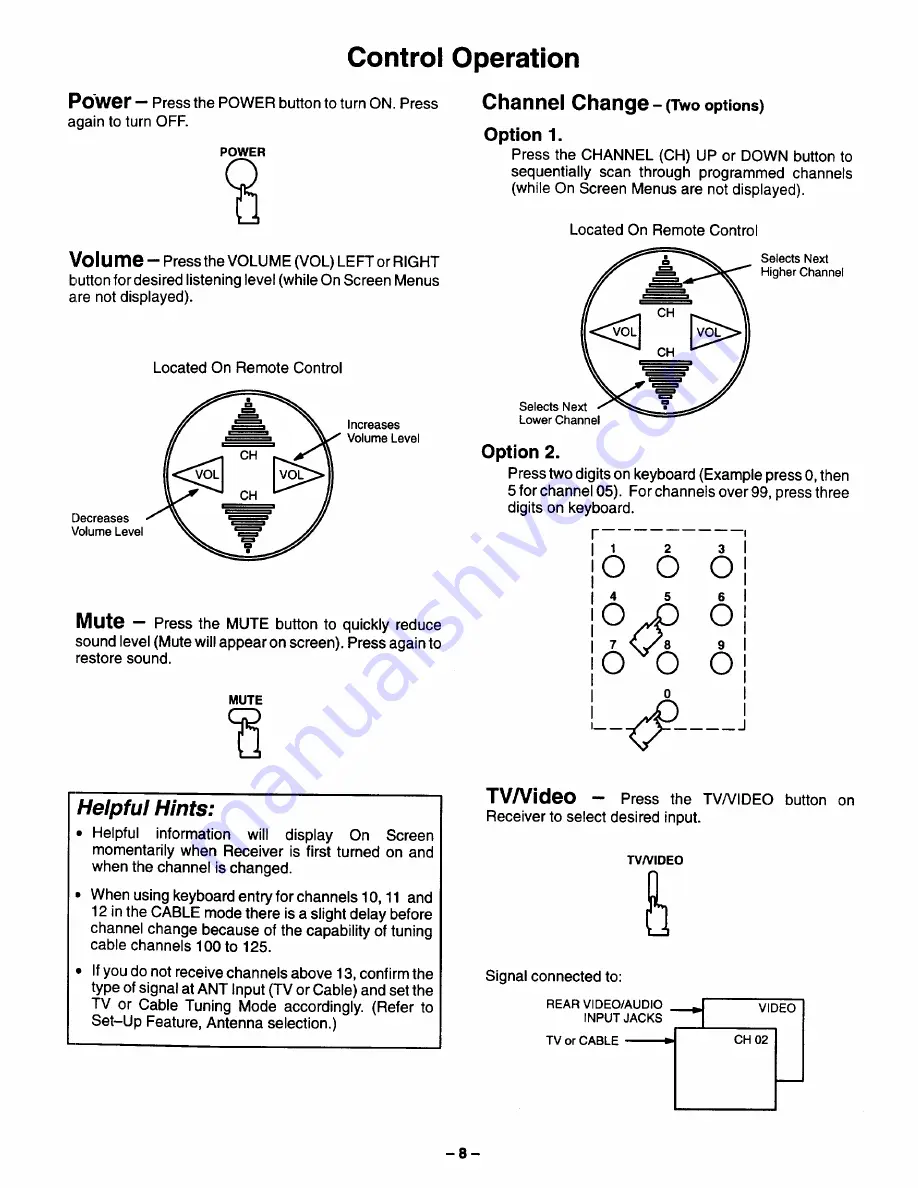 Panasonic CT-20S11 Operating Instructions Manual Download Page 8