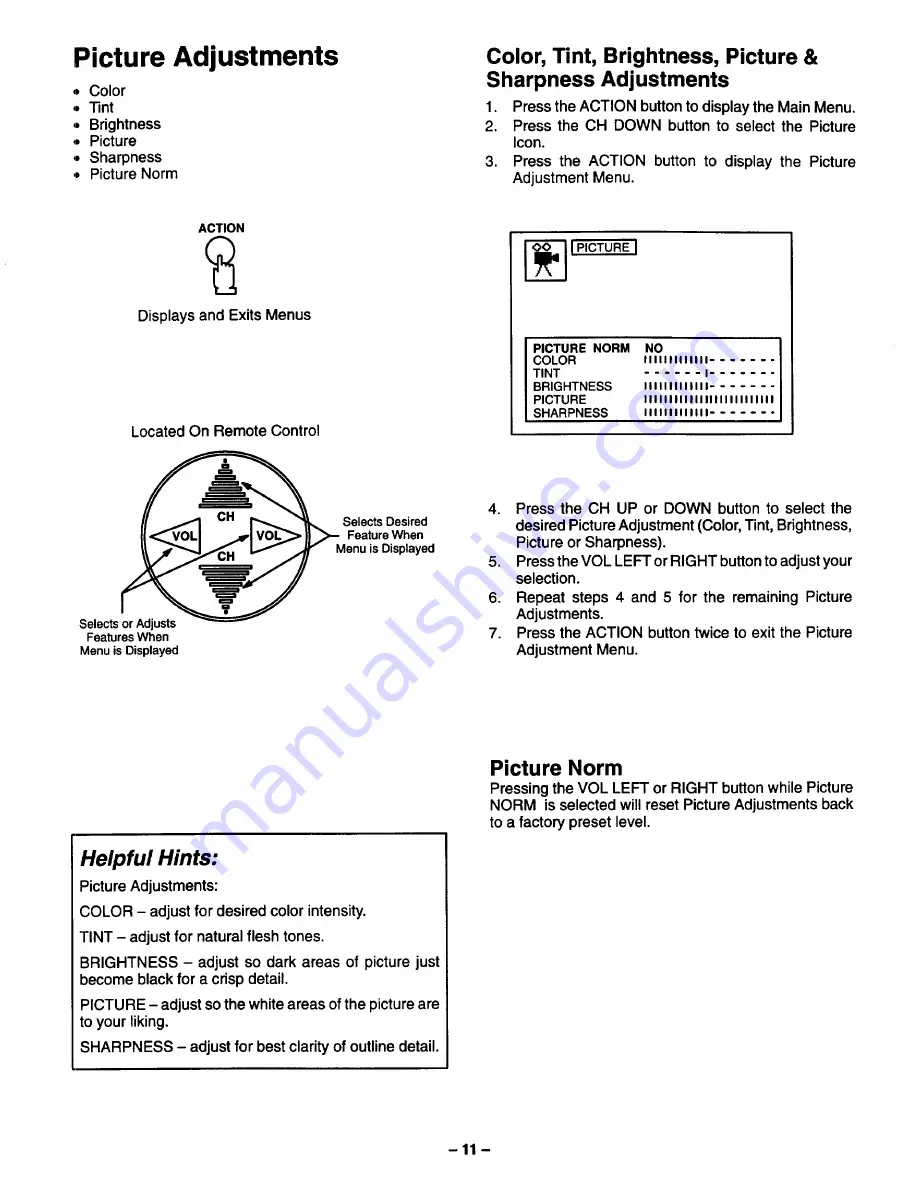 Panasonic CT-20S11 Operating Instructions Manual Download Page 11