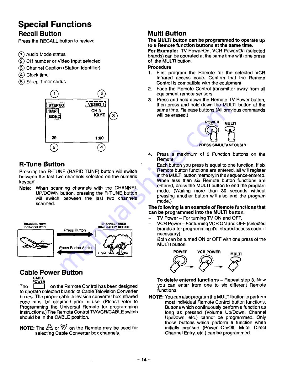 Panasonic CT-2768SD Operating Instructions Manual Download Page 14