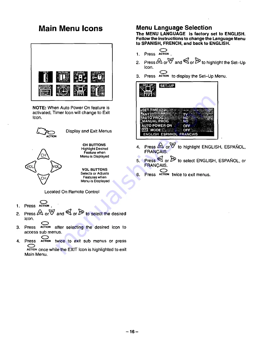 Panasonic CT-2768SD Operating Instructions Manual Download Page 16