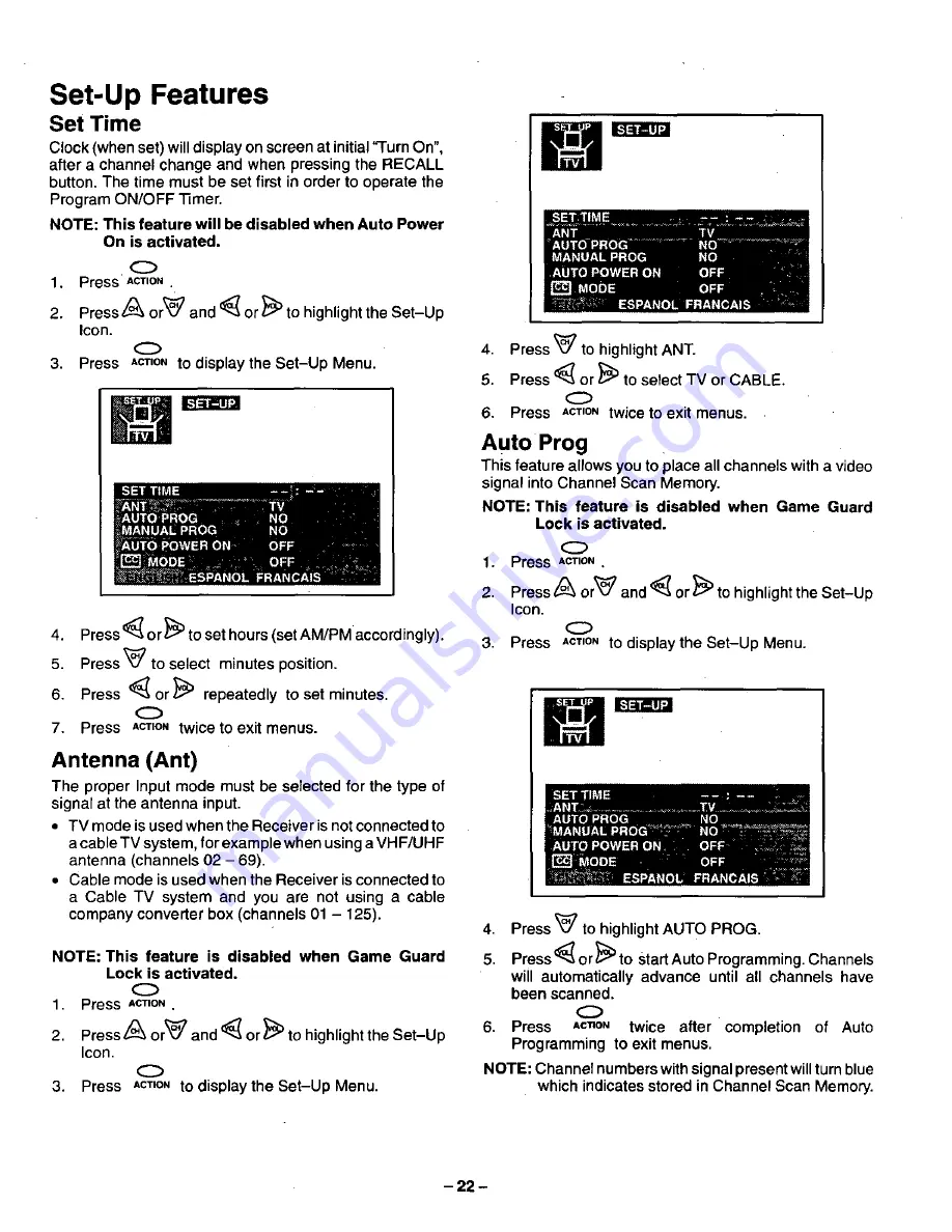 Panasonic CT-2768SD Operating Instructions Manual Download Page 22