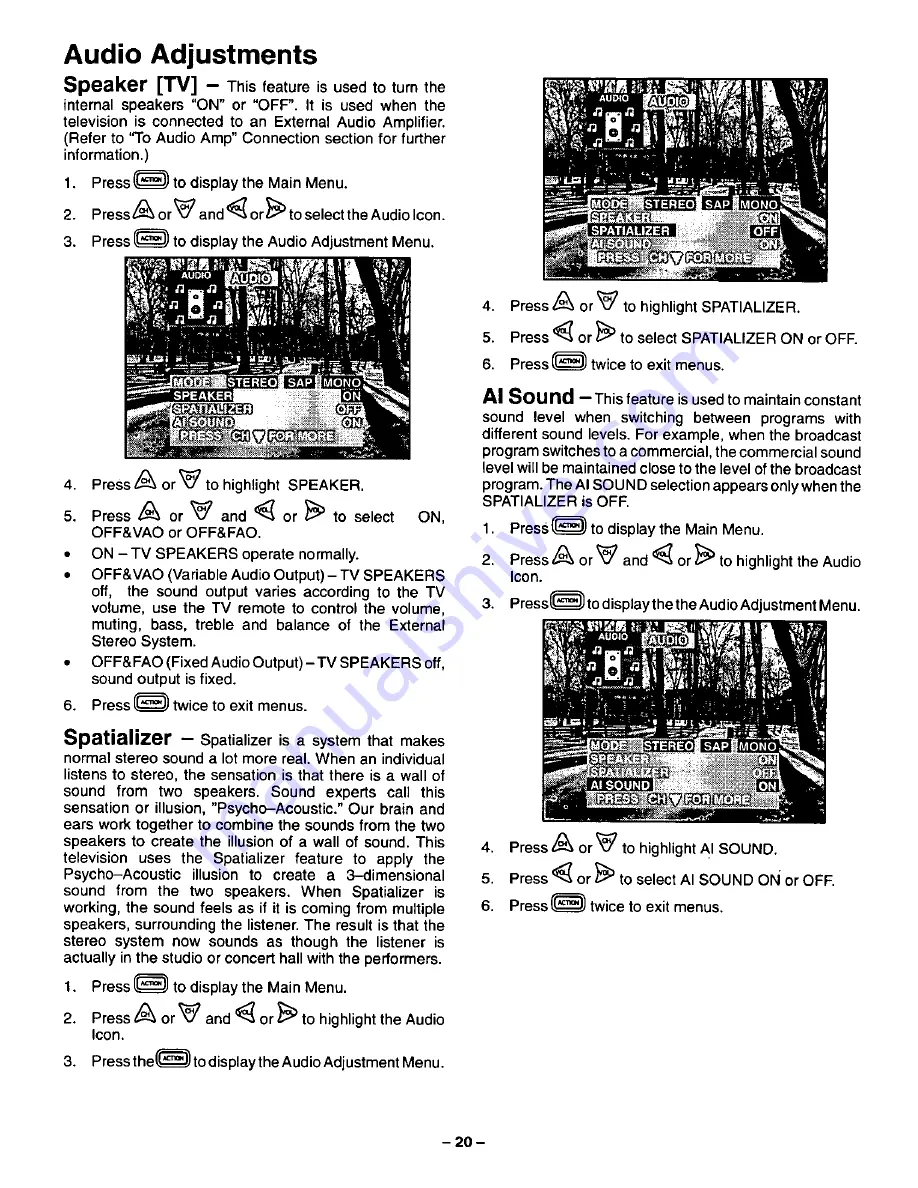 Panasonic CT-27SF24 Operating Instructions Manual Download Page 20