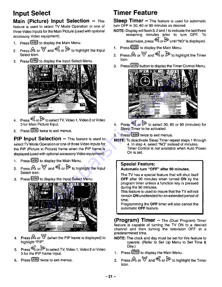 Panasonic CT-27SF24 Operating Instructions Manual Download Page 21