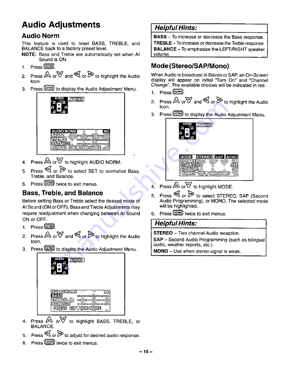 Panasonic CT-31SF14V Operating Instructions Manual Download Page 16