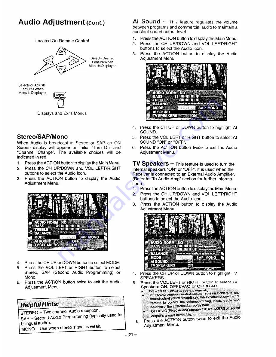 Panasonic CT-32G21 Operating Instructions Manual Download Page 21