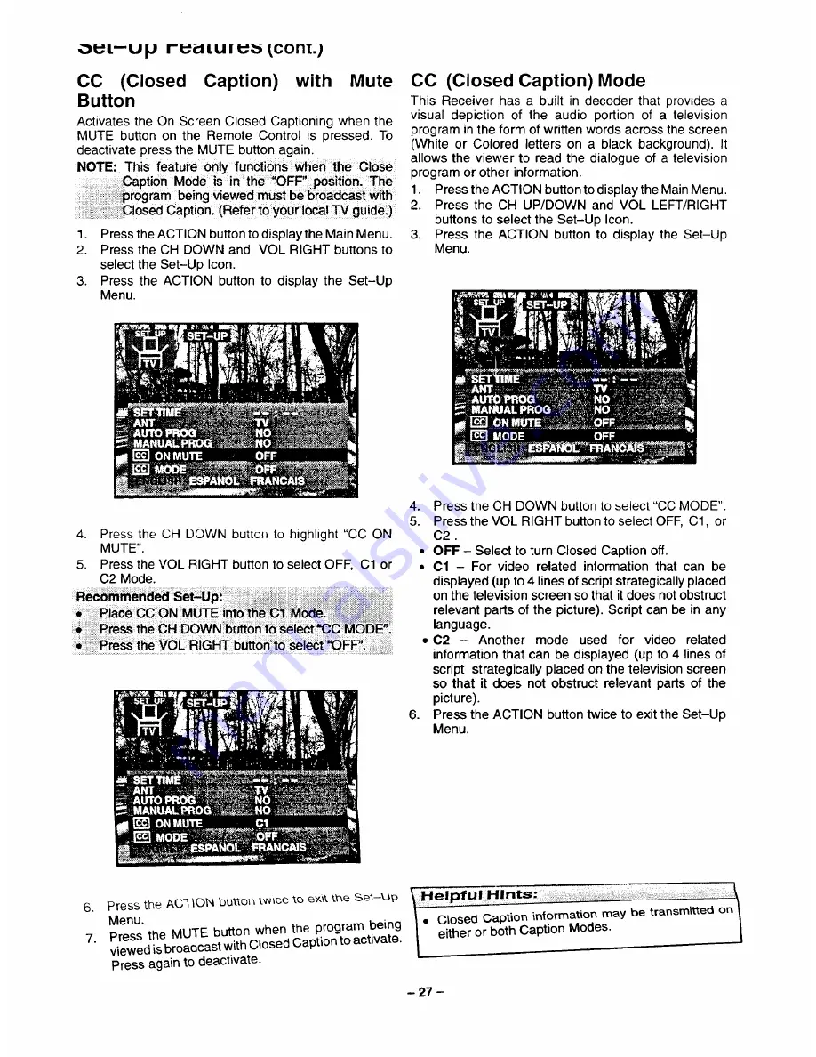 Panasonic CT-32G21 Operating Instructions Manual Download Page 27