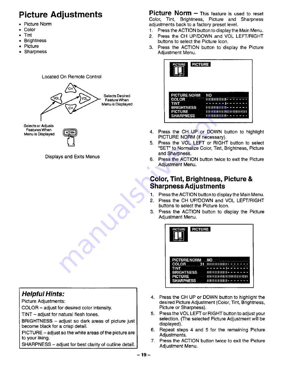 Panasonic CT-32G31 Operating Instructions Manual Download Page 19