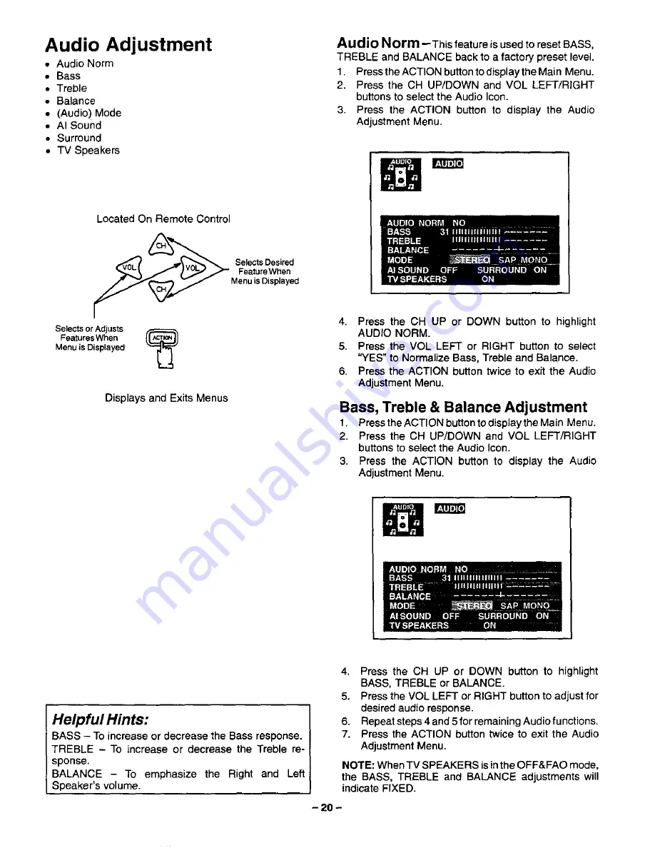 Panasonic CT-32G31 Operating Instructions Manual Download Page 20