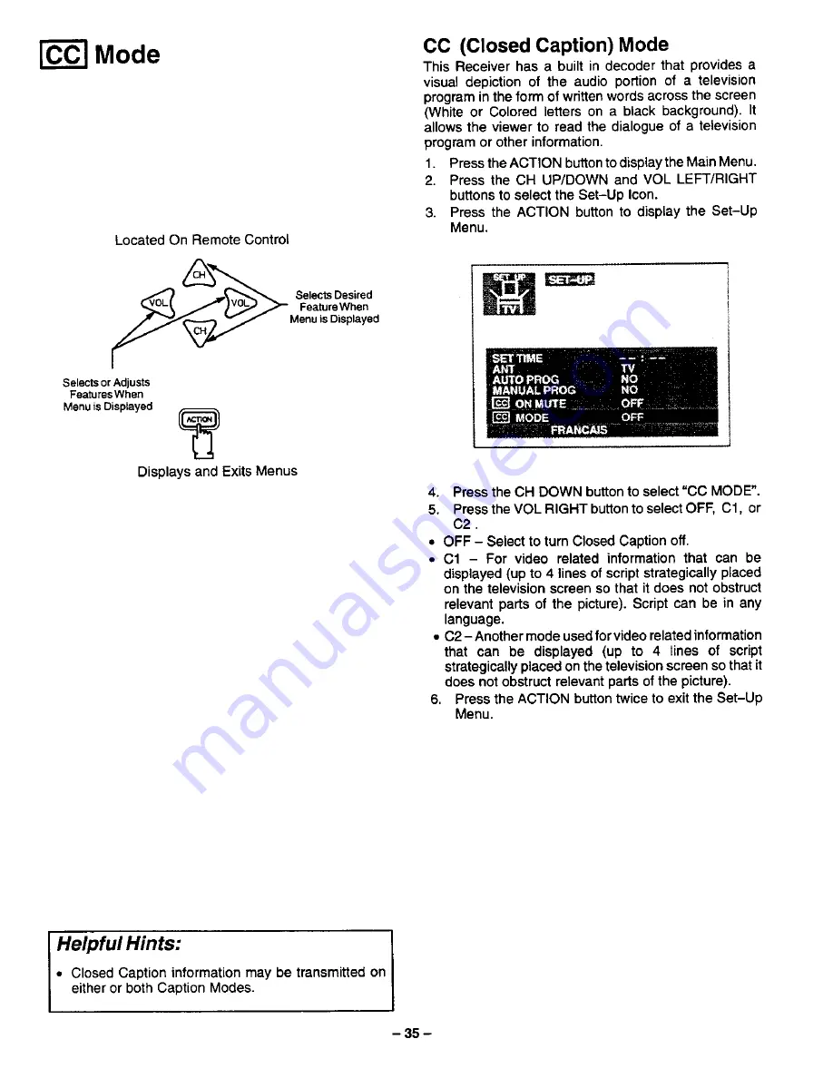 Panasonic CT-32G31 Operating Instructions Manual Download Page 35