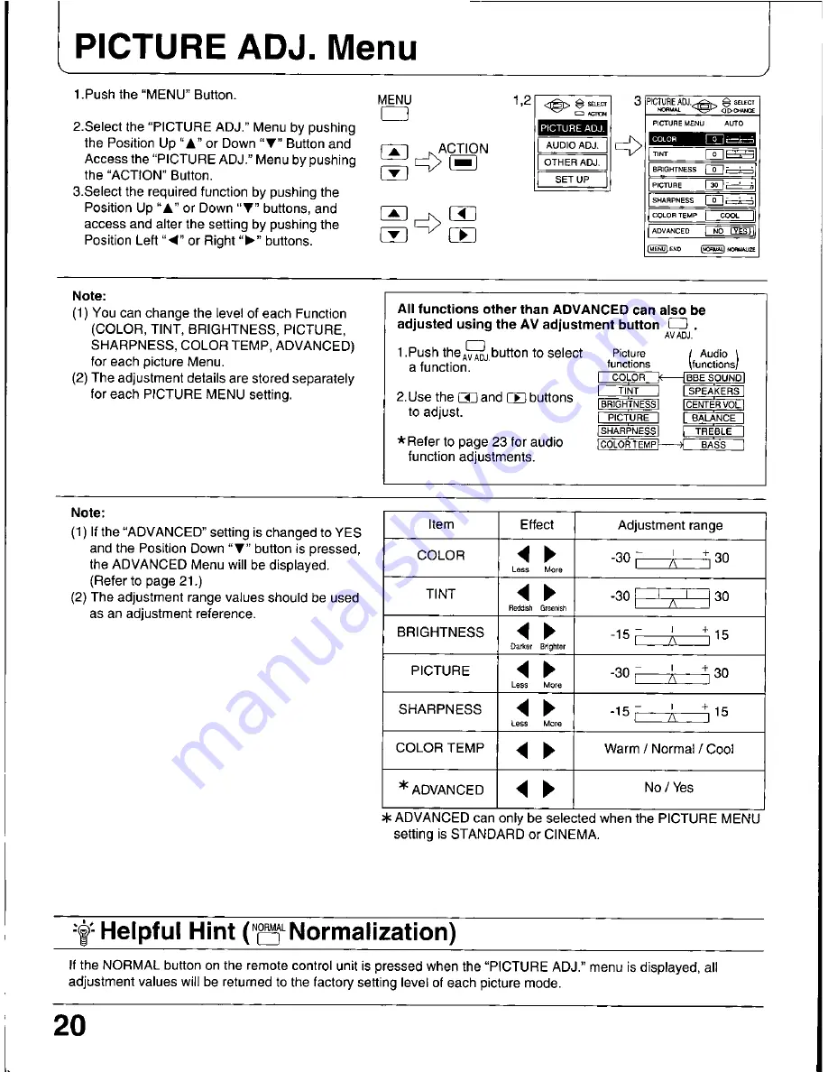 Panasonic CT-34WDM60 Operating Manual Download Page 20