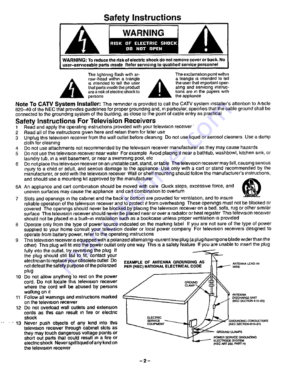 Panasonic CT-35G21 User Manual Download Page 2