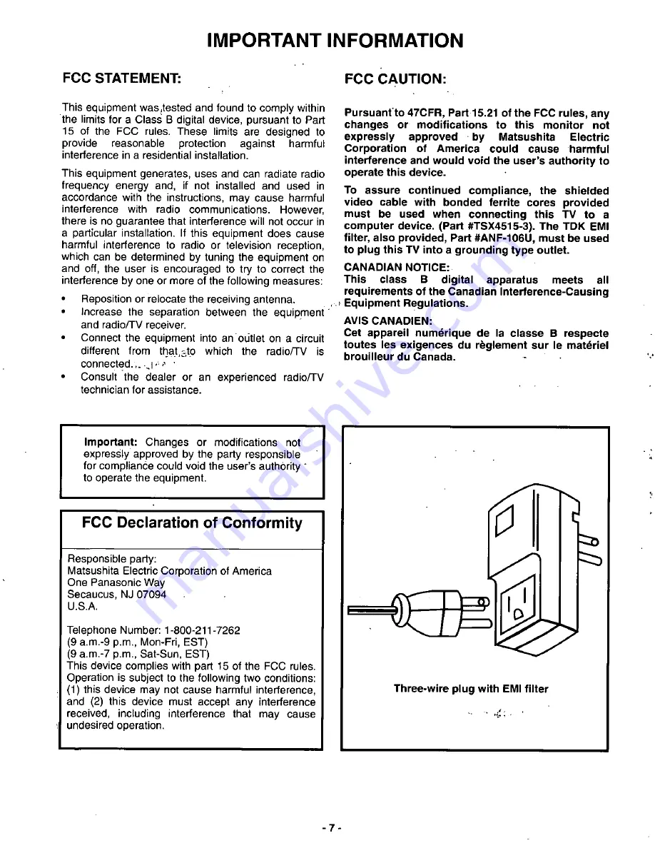 Panasonic CT-36DV60 Скачать руководство пользователя страница 8