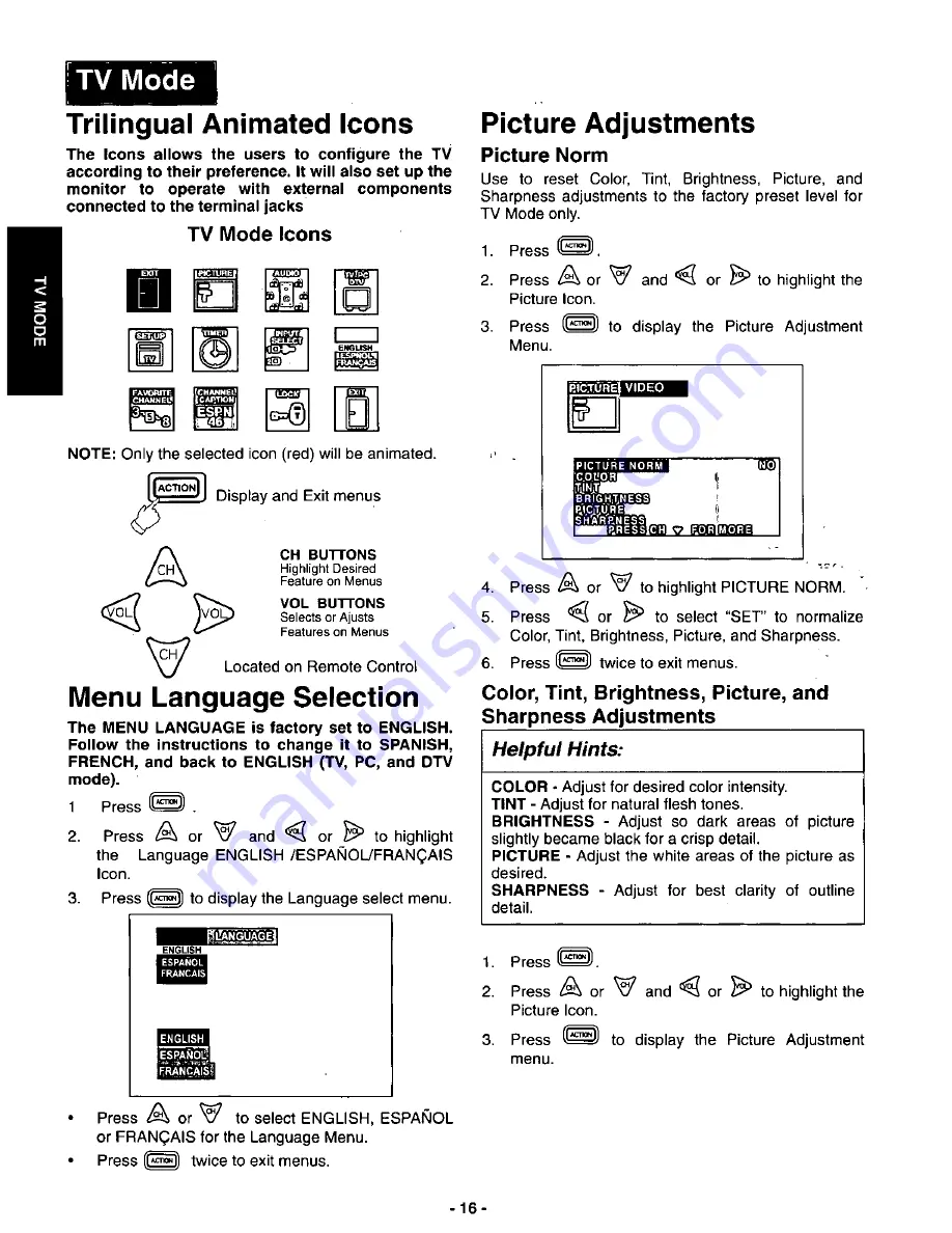 Panasonic CT-36DV60 Operating Manual Download Page 17