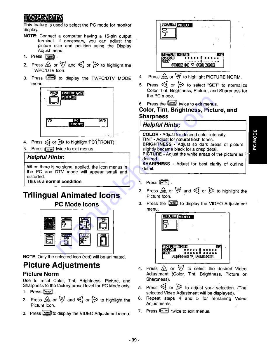 Panasonic CT-36DV60 Скачать руководство пользователя страница 40