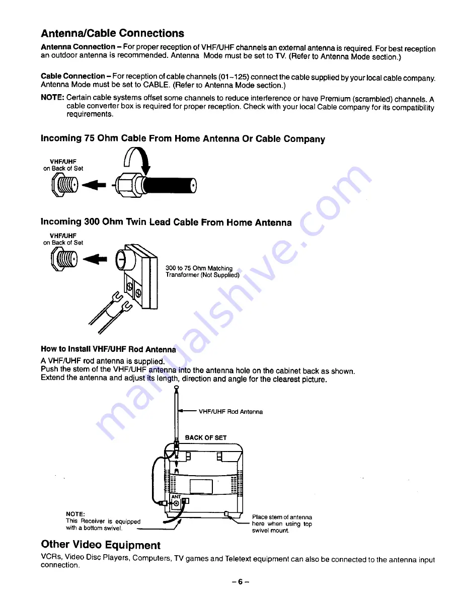 Panasonic CT-9R10T Operating Instructions Manual Download Page 6