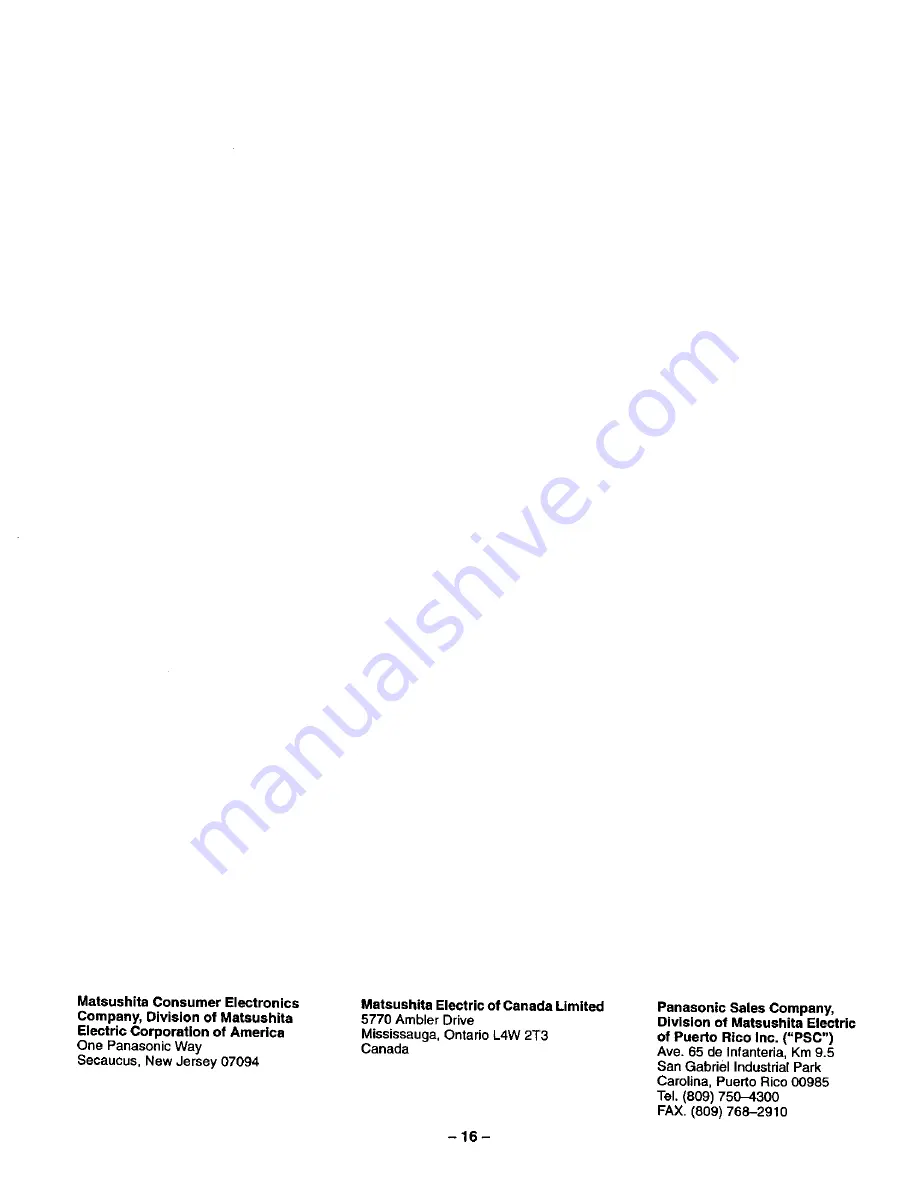 Panasonic CT-9R10T Operating Instructions Manual Download Page 16