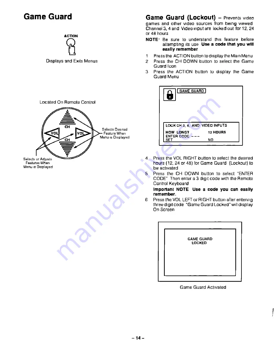 Panasonic CT2584VY - MONITOR Operating Instructions Manual Download Page 14