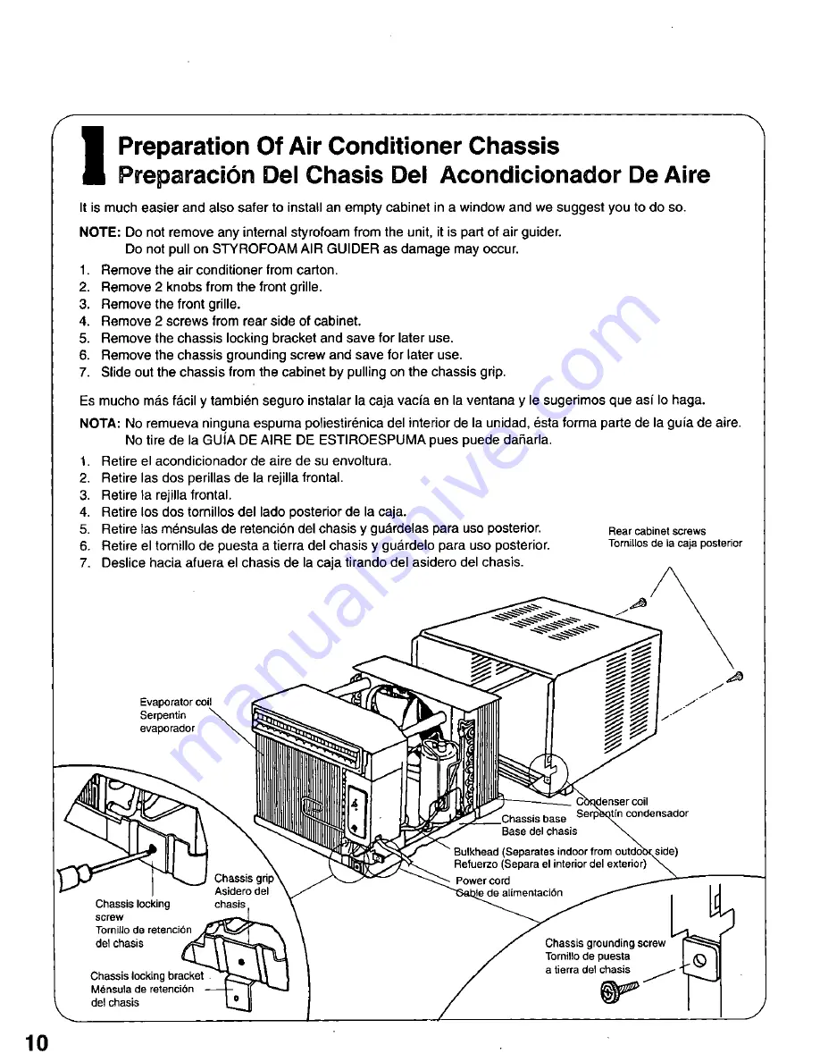 Panasonic CW-C121MU Installation And Operating Instructions Manual Download Page 10