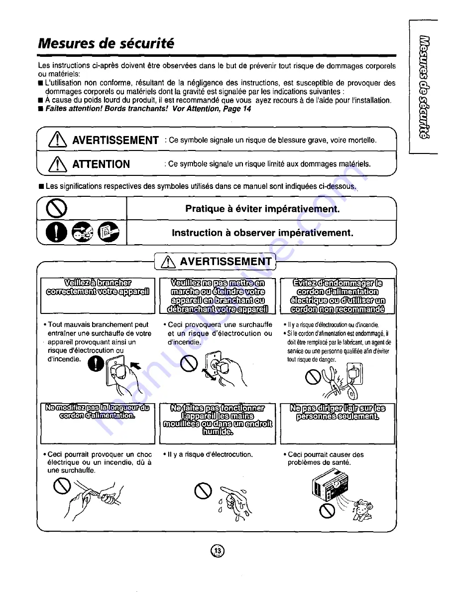 Panasonic CW-C51GU Installation And Operating Instructions Manual Download Page 13