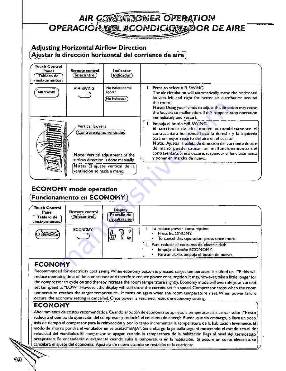 Panasonic CW-XC143EU Installation And Operating Instructions Manual Download Page 20