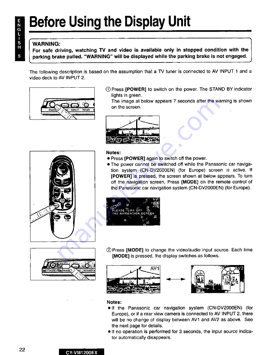 Panasonic CY-VM1200EX Скачать руководство пользователя страница 22