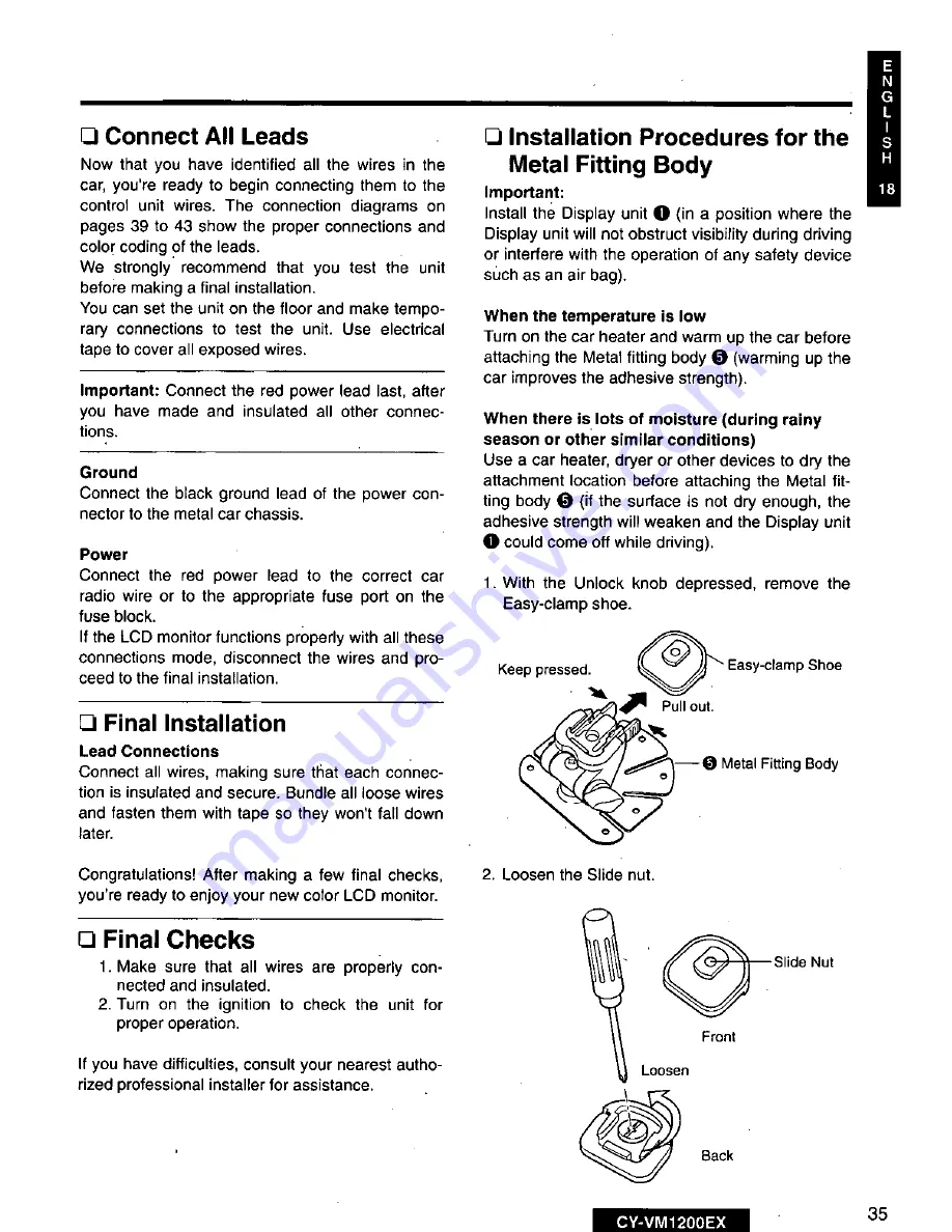 Panasonic CY-VM1200EX User Manual Download Page 35