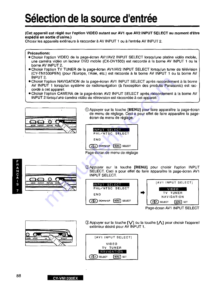 Panasonic CY-VM1200EX Скачать руководство пользователя страница 88