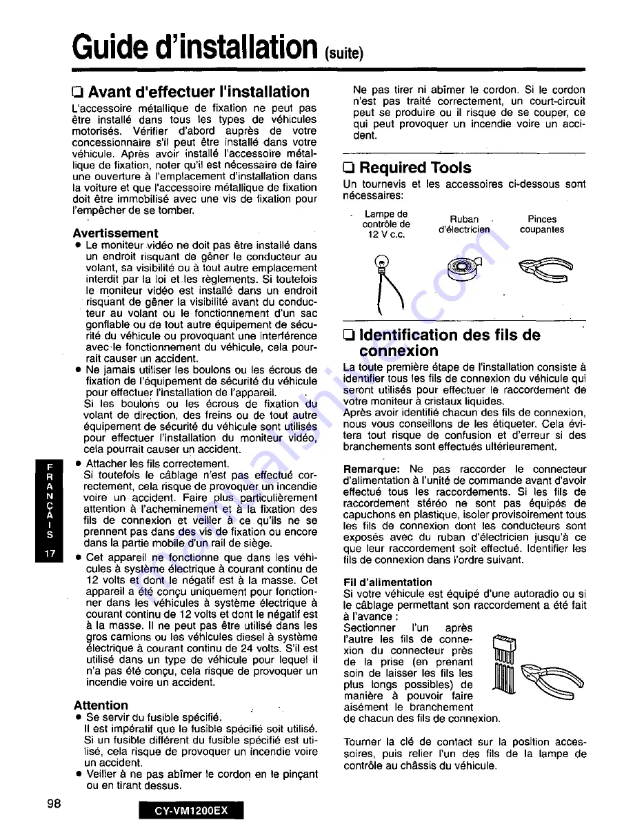 Panasonic CY-VM1200EX User Manual Download Page 98