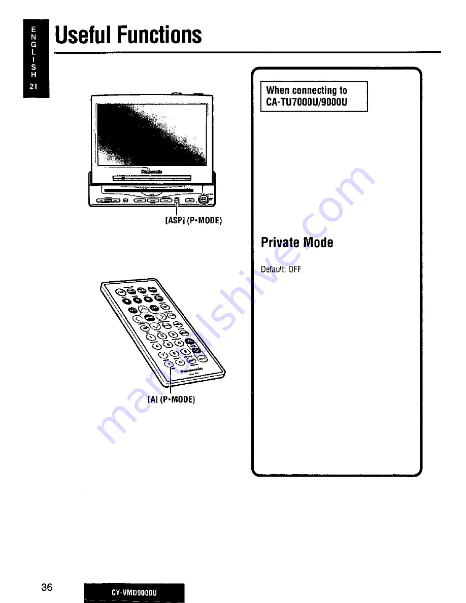 Panasonic CY-VMD9000U Operating Manual Download Page 36