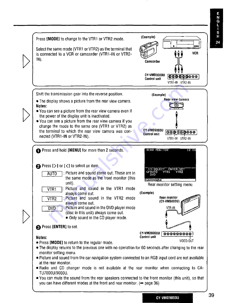 Panasonic CY-VMD9000U Operating Manual Download Page 39