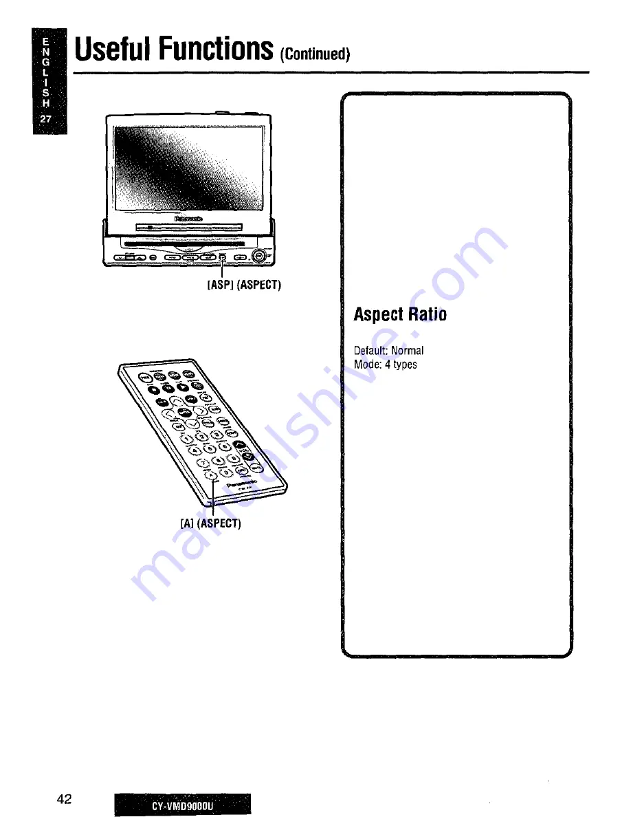 Panasonic CY-VMD9000U Operating Manual Download Page 42